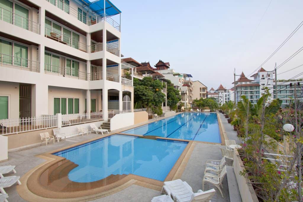 Picture of an Olympic-Style swimming pool in Pattaya, experience the excitement of Olympic-style swimming in this stunning location